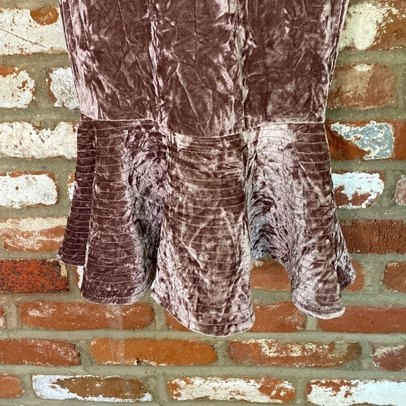 L’ Atiste Lavender Crushed Velvet Off the Shoulder Midi Dress size small summer - Picture 8 of 14